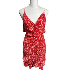 Zara Women's Red Daisy Floral Strappy Open Back Dress Size S Summer Viscose
